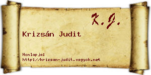 Krizsán Judit névjegykártya