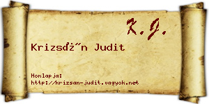 Krizsán Judit névjegykártya